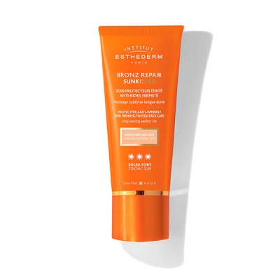 BRONZ REPAIR SUNKISSED moderate sun - tónovaný protivráskový opaľovací krém, mierne slnko